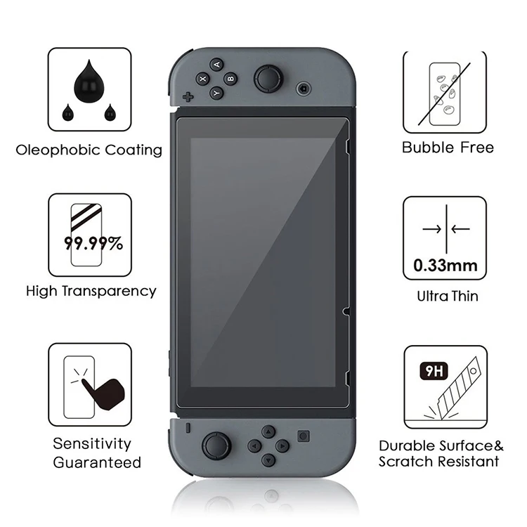 
Ultra clear 0.33mm 2.5D Switch Glass Screen Protector For Nintendo Switch Tempered Glass 
