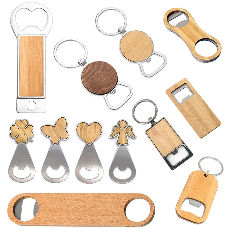 Custom Wood Bamboo Beer Bottle Opener For Wedding Bar Party Gift Promotion Advertise