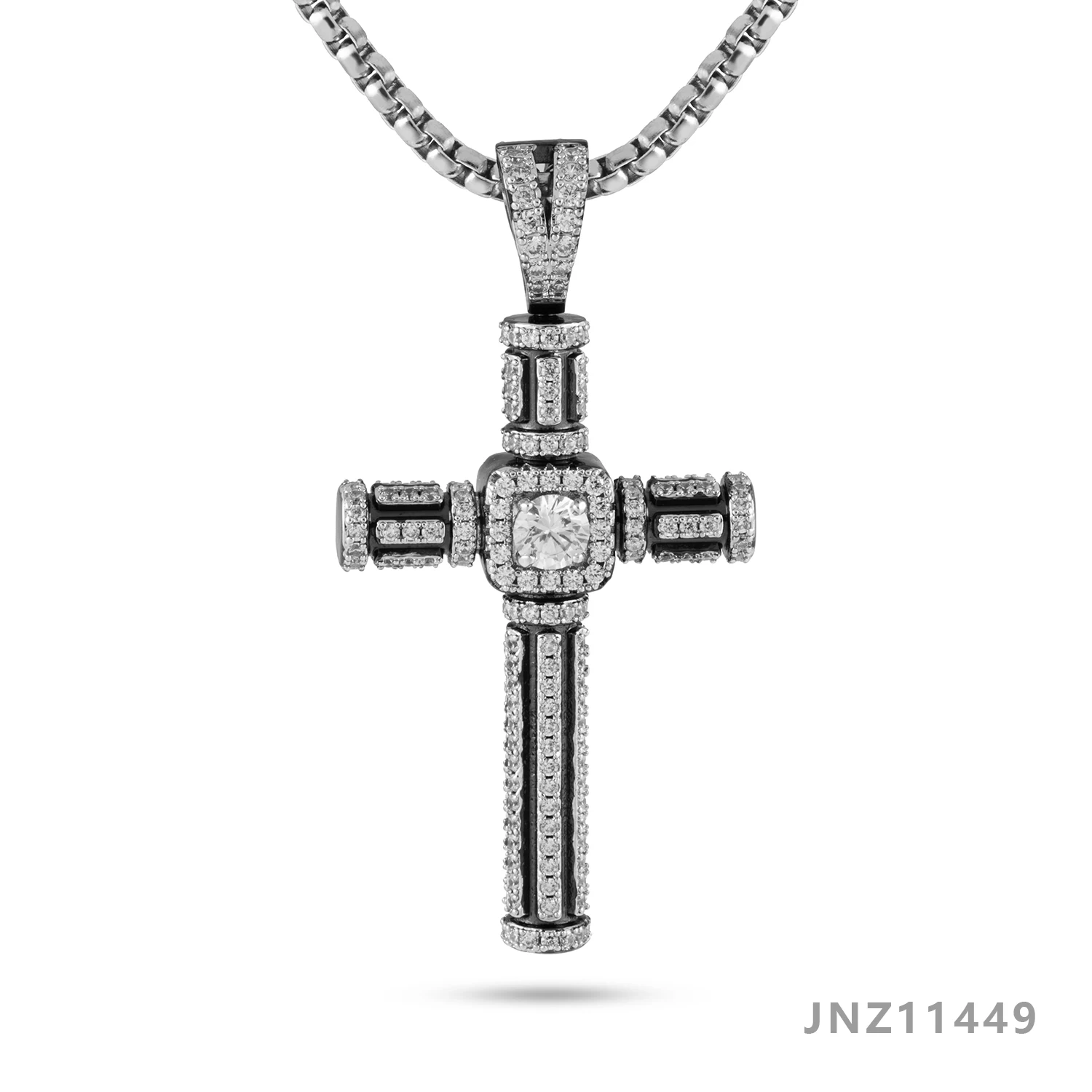 2021 European and American Jewelry Rock Music Headphone Pendant Couple Necklace Silver Women Men Gold Cross pendant Men