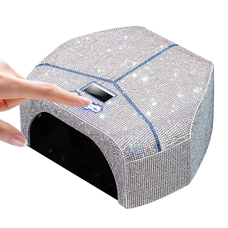 180W High Power Nail Lamp Red Light Crystal Beads Large Space UV LED Nail Dryer Gel Curing Light Machine with Diamonds for Salon