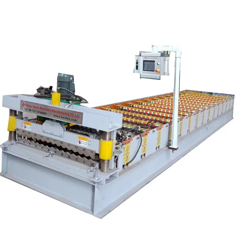 HAIDE Galvanized Steel Roofing Sheet Press Machine Glazed Tile Roof Panel Roll Forming Machine