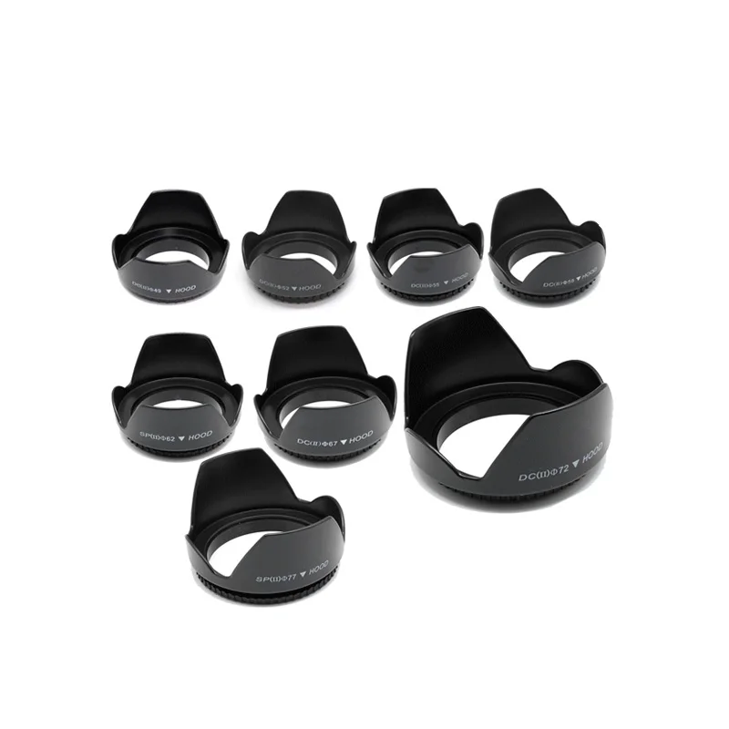Cheap Camera Lens Hood 49mm/52mm/55mm/58mm Professional Flower Shape Screw Mount Lens Hood Shade Light Shield Sunshade Protector