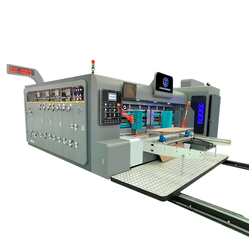 Fully automatic High Accuracy Corrugated Box Printing Slotting Die Cutting Machine For Taco Box Making oem