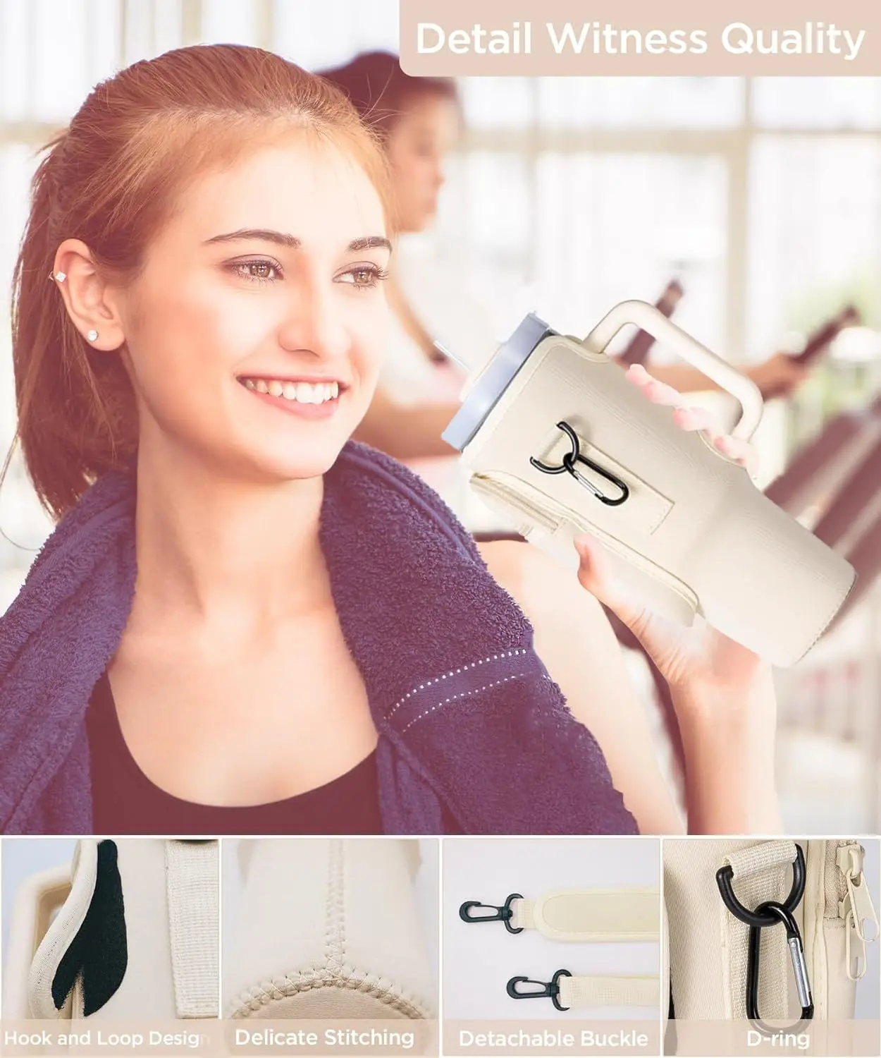 Customized Water Bottle 40 Oz Tumbler Water Bottle Carrier Bag Crossbody Running Water Bottle Holder For Cup Pouch Bag