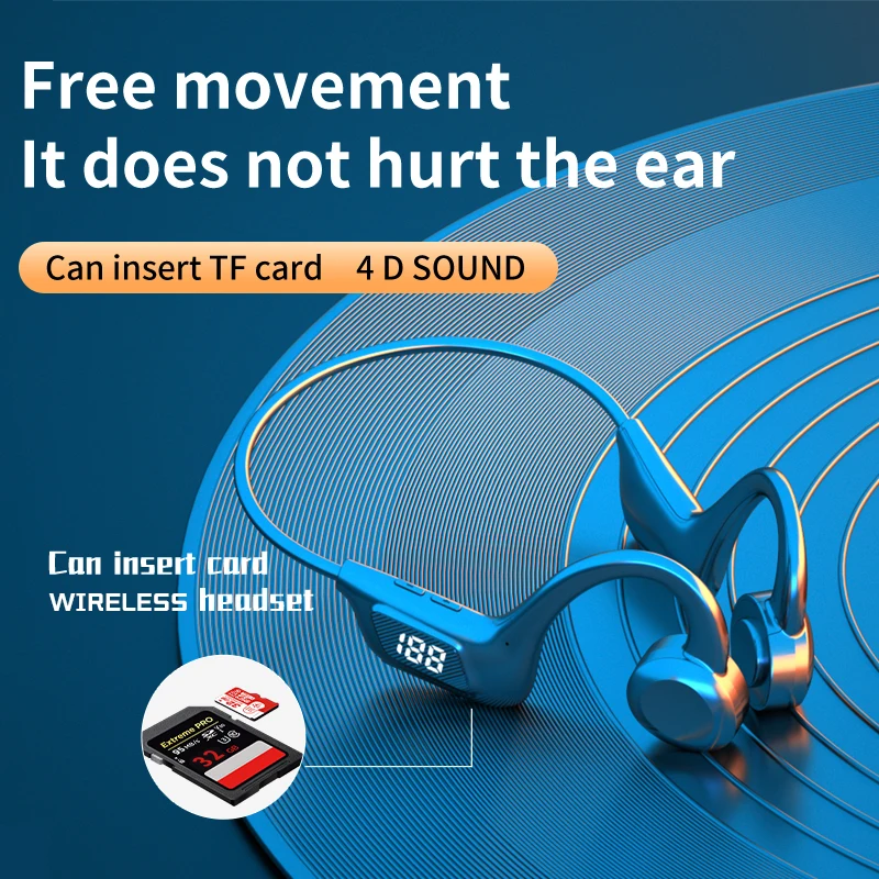 VG06 Wireless Headset Bone Conduction Gaming Headphones Open Ear Wireless Headset Low Latency With Led Display