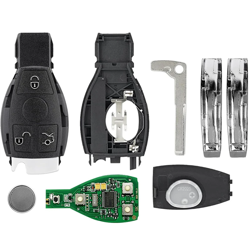Mer-cedes-Benz E S G CLK SLK ML Class 2000+ Uncut Blade Smart Car Remote Key Fob 3-Button Foldable BGA Body Repair Equipment