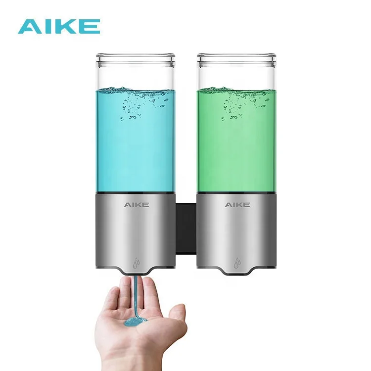 AK1212 500ml Chamber Shower Shampoo wall mounted stainless steel double soap dispenser for Bathroom Home Hotel.