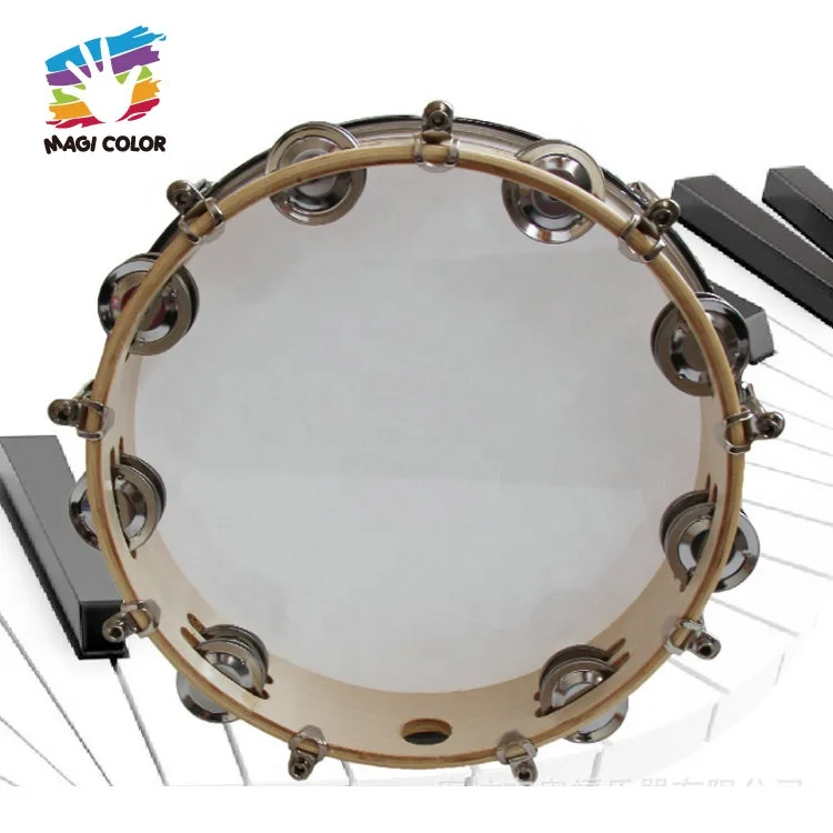 High quality music instrument tambourine with plywood drum shells for kids W07J052