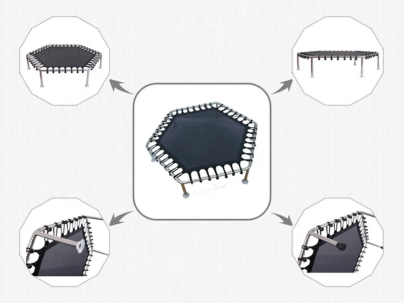 BunnyHi SBC002 Classic Exercise Hexagon Jump Fitness Rebounder Aqua Water Trampoline for Kids Adults Workout Water Sports