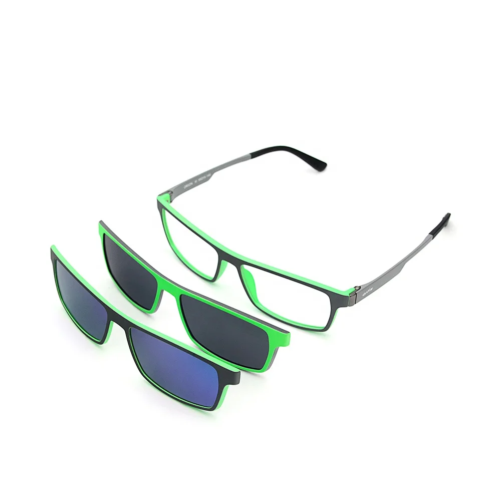 X3194 Zhengda Latest Design New Mirrored Polarized Ultem Magnetic Clip on Sunglasses