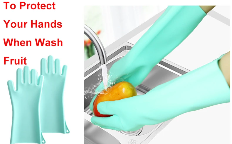Silicone Magic Dishwashing Gloves Reusable Silicone Washer Gloves