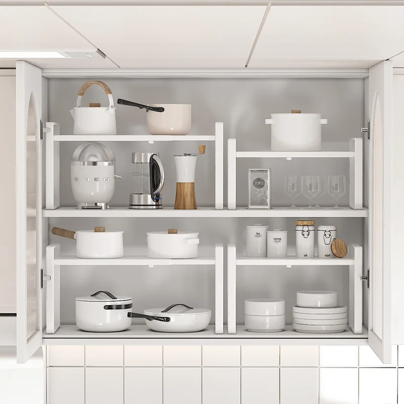 Wholesale Adjustable Storage Shelf Functional Seasoning Bottle Rack metal Kitchen Cabinet Organizer Retractable Shelving