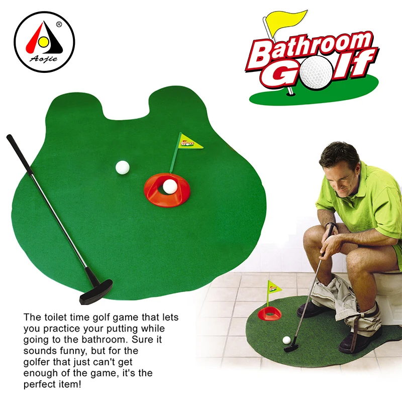 Toilet Golf Game Toys Set Indoor Mini Golf Games toys in Restroom Bathroom golf For Kids Party game Novelty Gifts