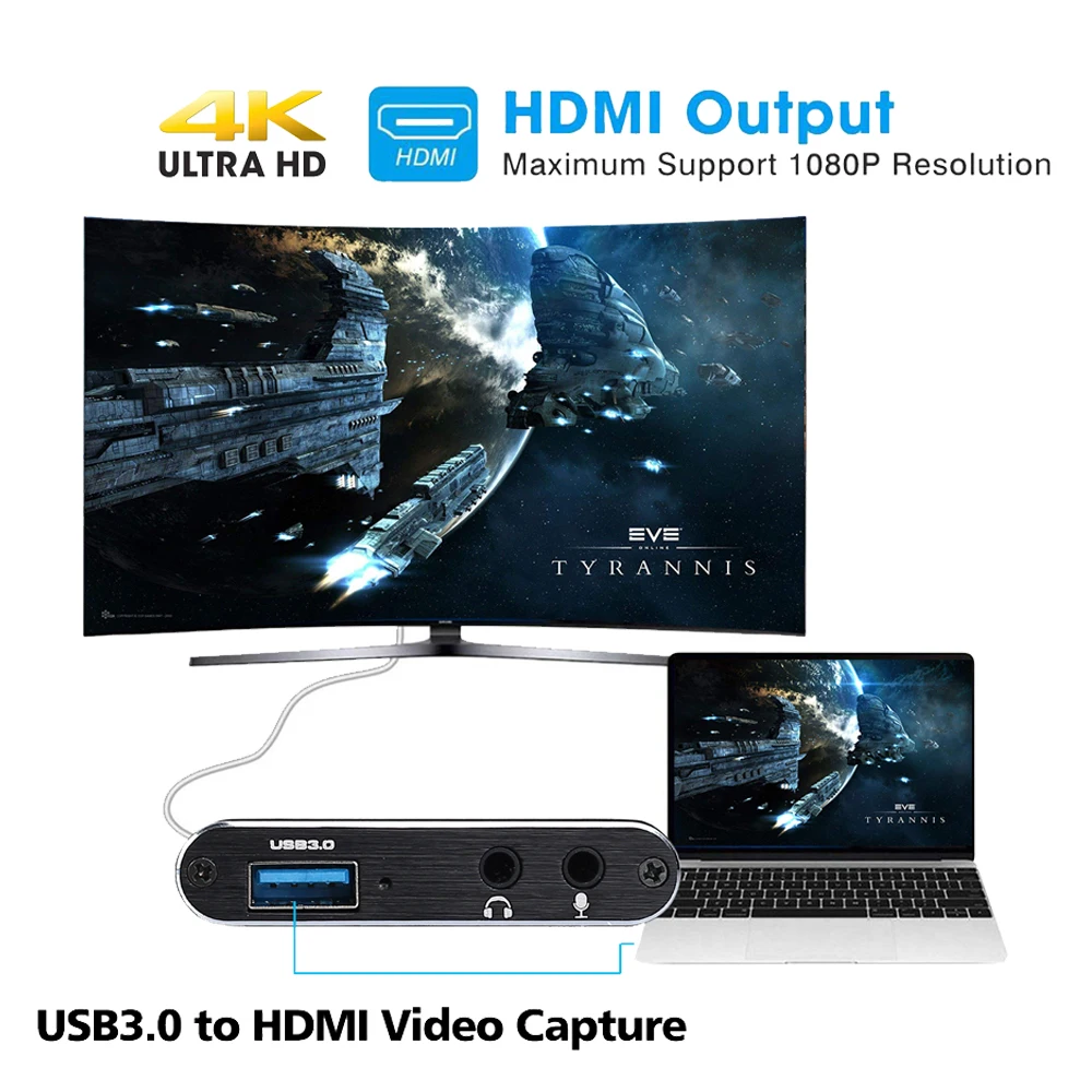 Устройство захвата игр Doonjiey 4K HDMI-USB 3,0 для прямой трансляции и записи видео, карта захвата usb