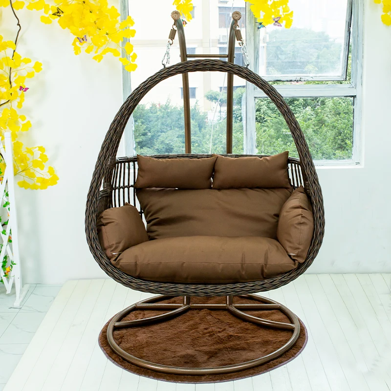 Patio Swings Outdoor Rattan Egg Chair Garden Furniture Double Leisure Wicker Hanging With