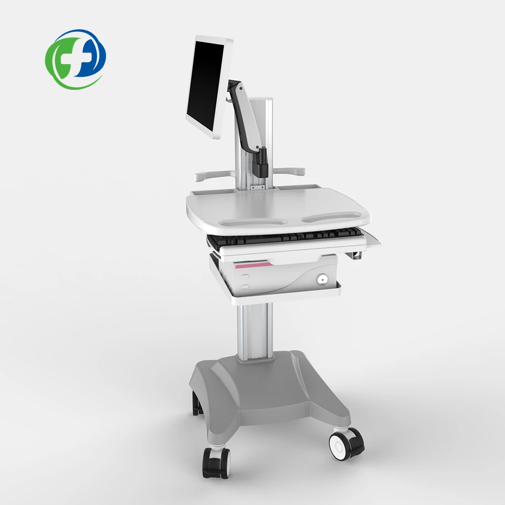 Medical workstation trolley computer desk patient medicine trolley abs cart laptop nursing trolley 2019