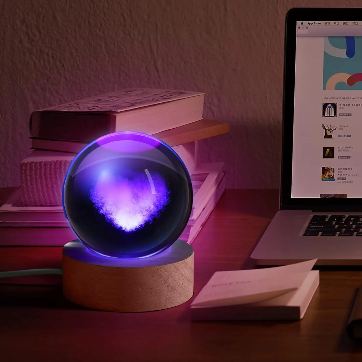 Wholesale Crystal Night Lamp Laser Engraving 3d Interior Crystal Ornament Desktop Home Decor 3d Galaxy Crystal Ball Night Light