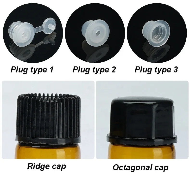 Sample essential oil test bottle 1ml 2ml 3ml 5ml trial set amber glass vial with plug