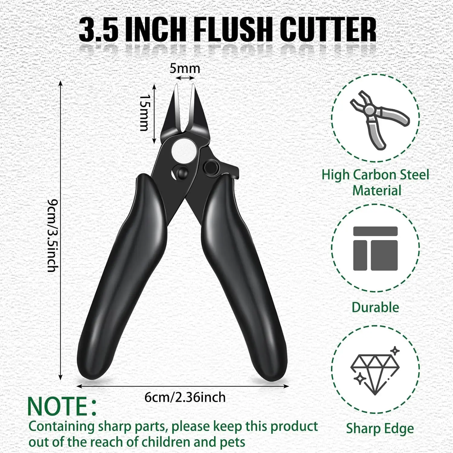 3.5 Inch Micro Cutter with Lock Small Flush Cutter Side Cutters Diagonal Cutting Pliers Jewelers Tools Soft Wire Snips Nippers