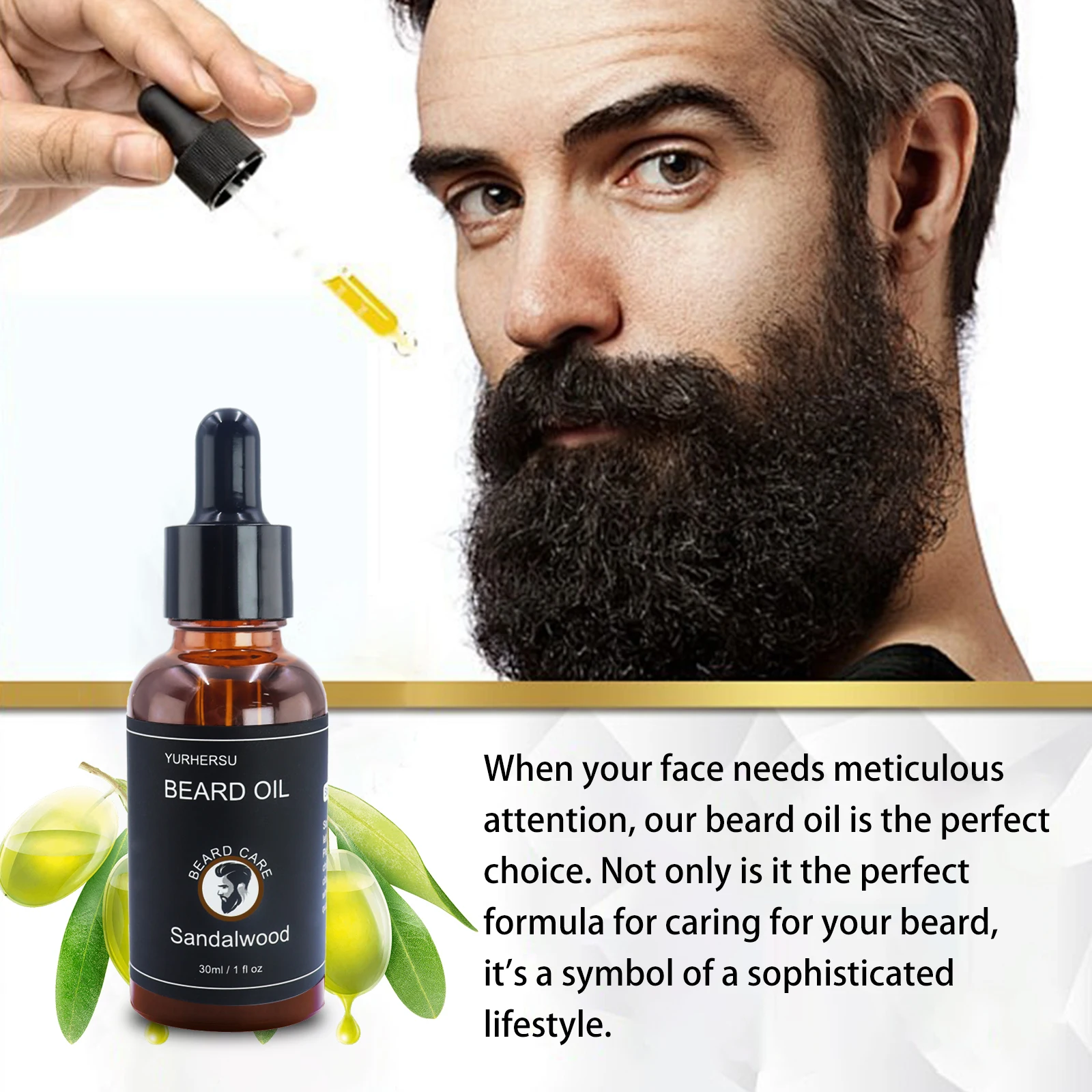 YURHERSU Wholesale Organic Beard Care Beard Growth Growing Oil Beard Oil