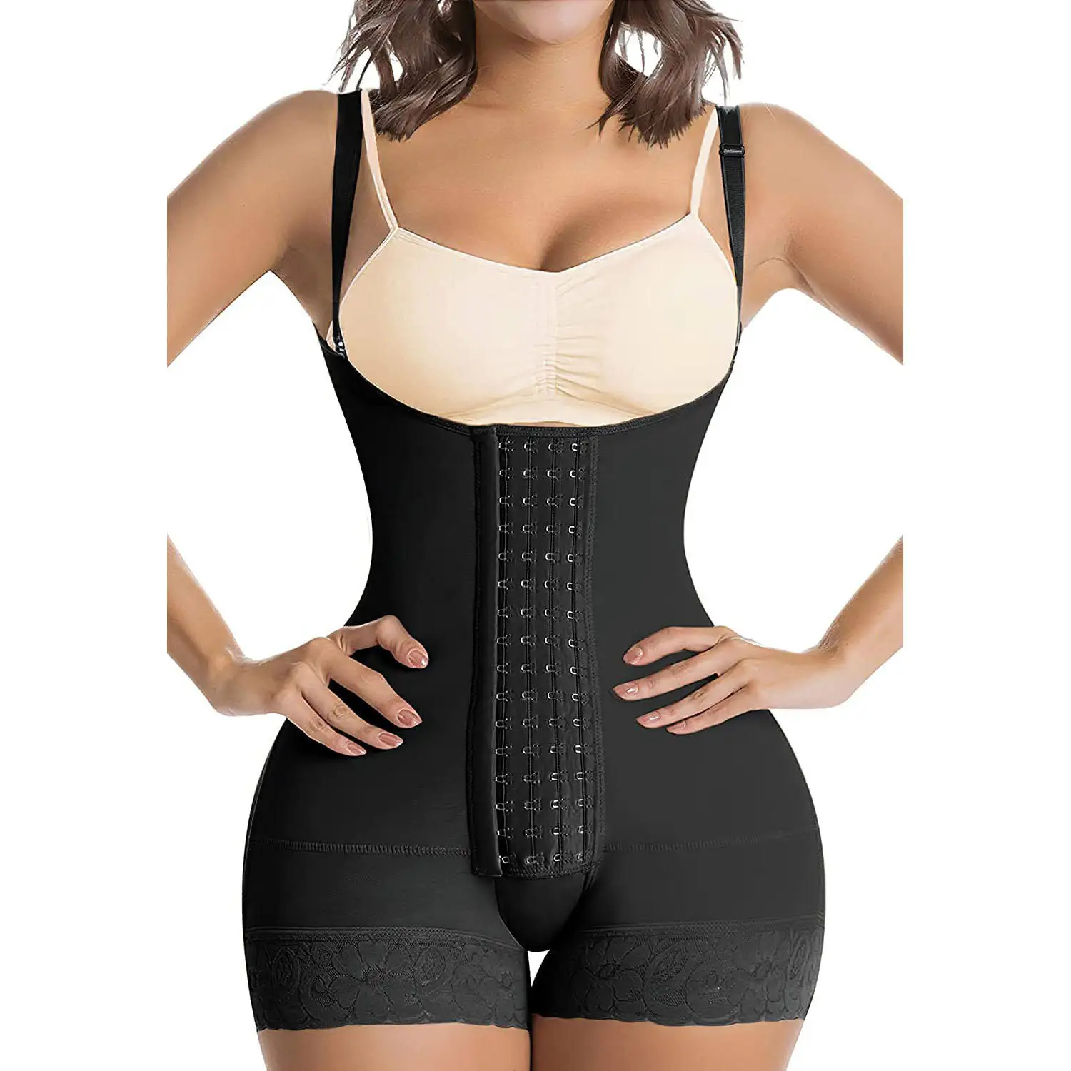 Pengxing Women girdle 4 Hook girdles Post-Operatorias Colombian Lipo Compression Girdles Abdomen Hip Shaping Bodysuit