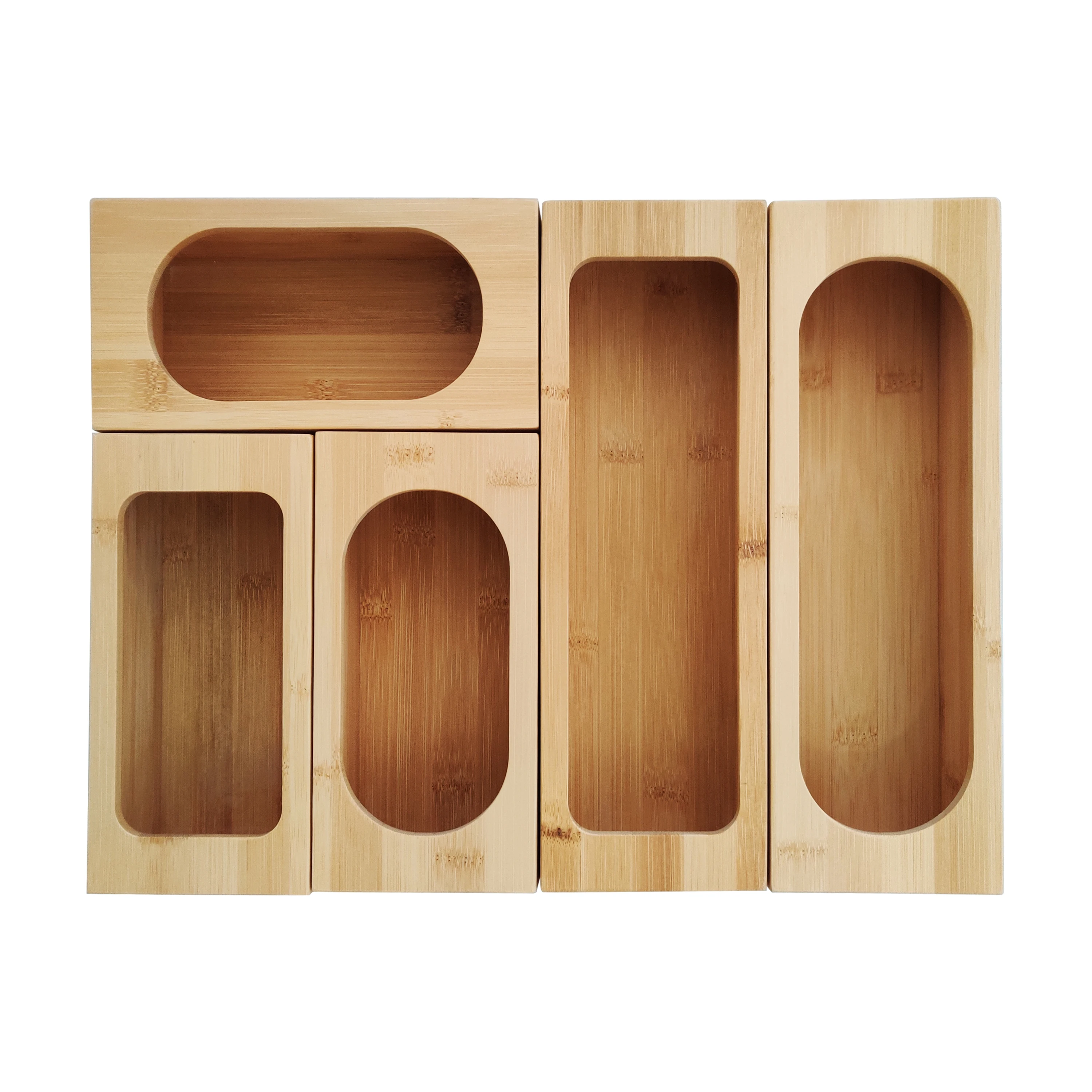 Kitchen  drawer storage It can be assembled and used Bamboo storage box five sets