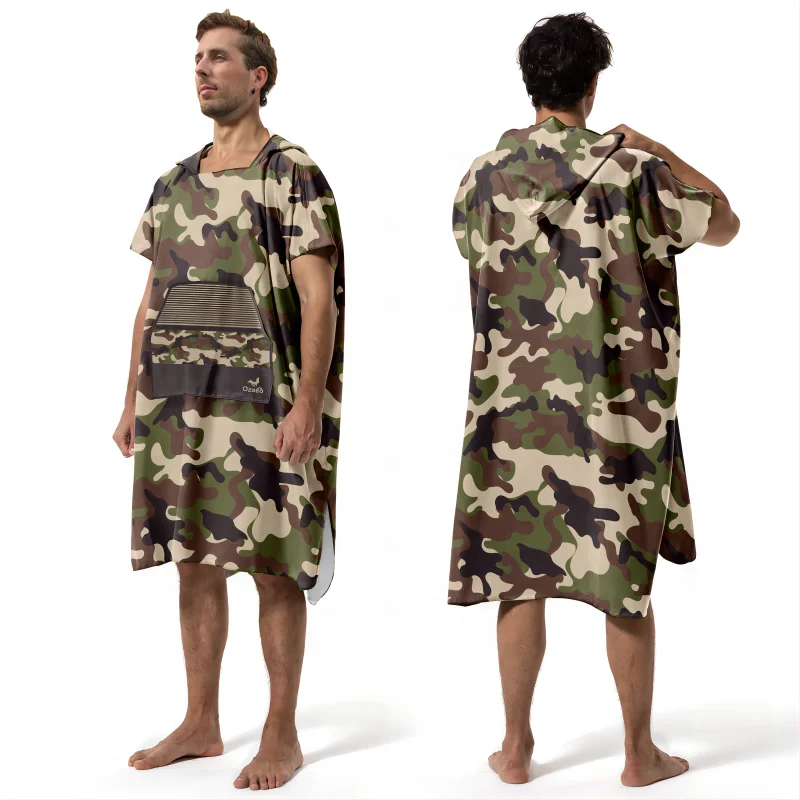 Customized Printing Changing Surf Poncho Swim Robe Quick Dry Microfiber Hooded Beach Towel