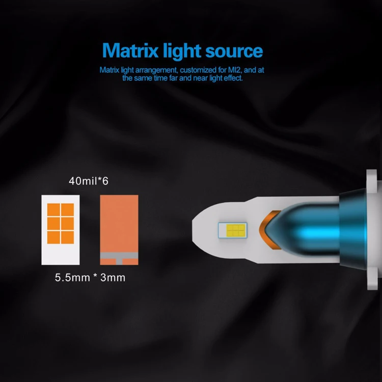 Factory price mini led headlight Mi2 H11 30W 3000LM 6000K led bulb for car