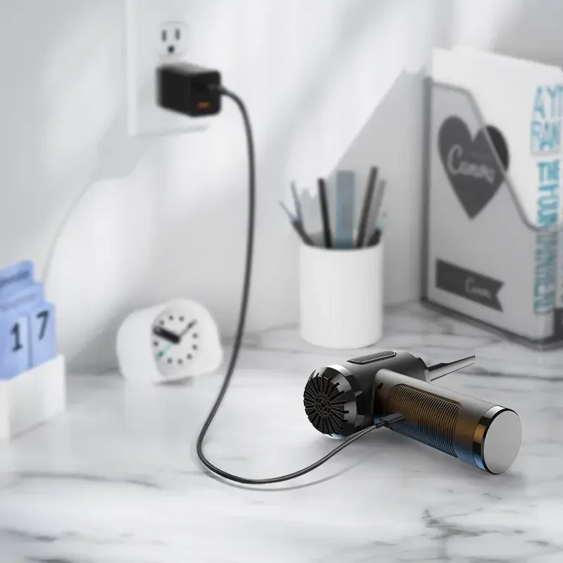Portable Wireless 2-in-1 Air Duster Blower Electric Cordless Household Vacuum Cleaner with Compressed Air and USB Charging