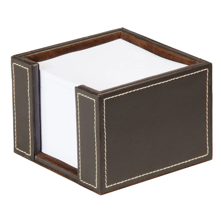 2022 Custom durable brown faux leather office memo pad holder