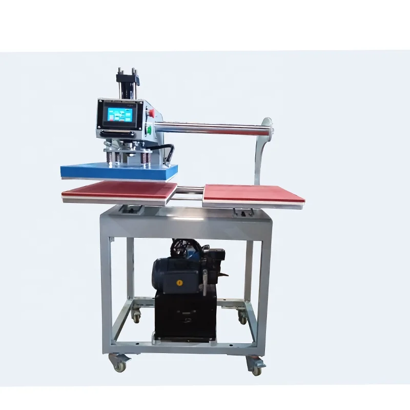 Gaoshang factory 60x40cm automatic hydraulic 50kg two beds flatbed iron patch t-shirt printing heat press machine