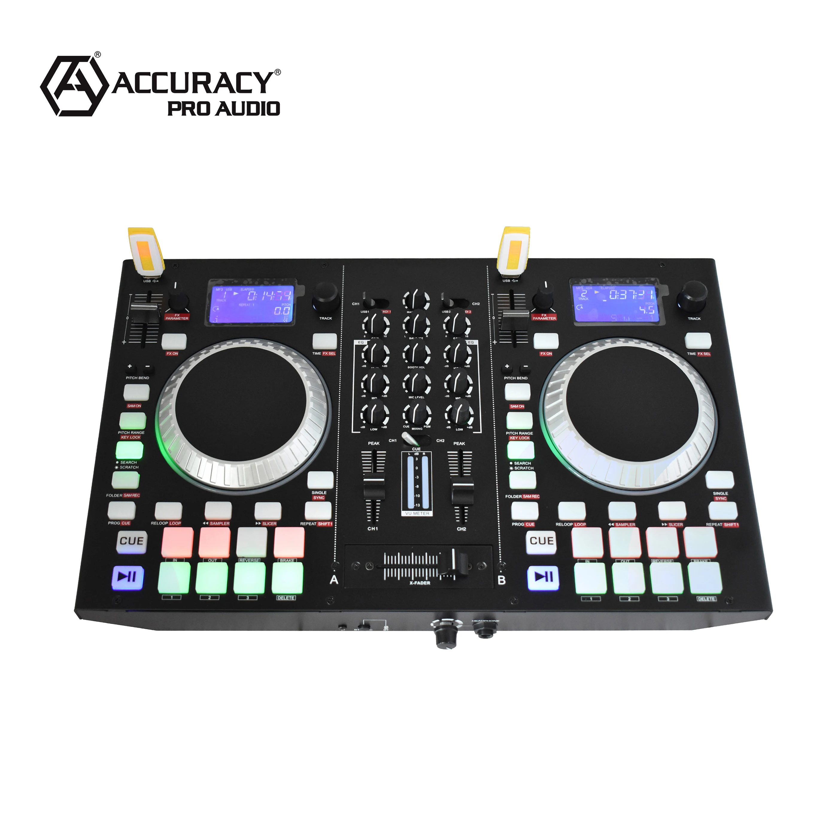 Accuracy Pro Audio DJ002 Professional MIDI Controller DJ Controller/Audio Console Mixer USB DJ Controller With Bluetooth Prog