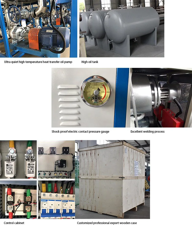 Bright custom electric thermal oil heater circulating heating system with cooling unit for petrochemical industry