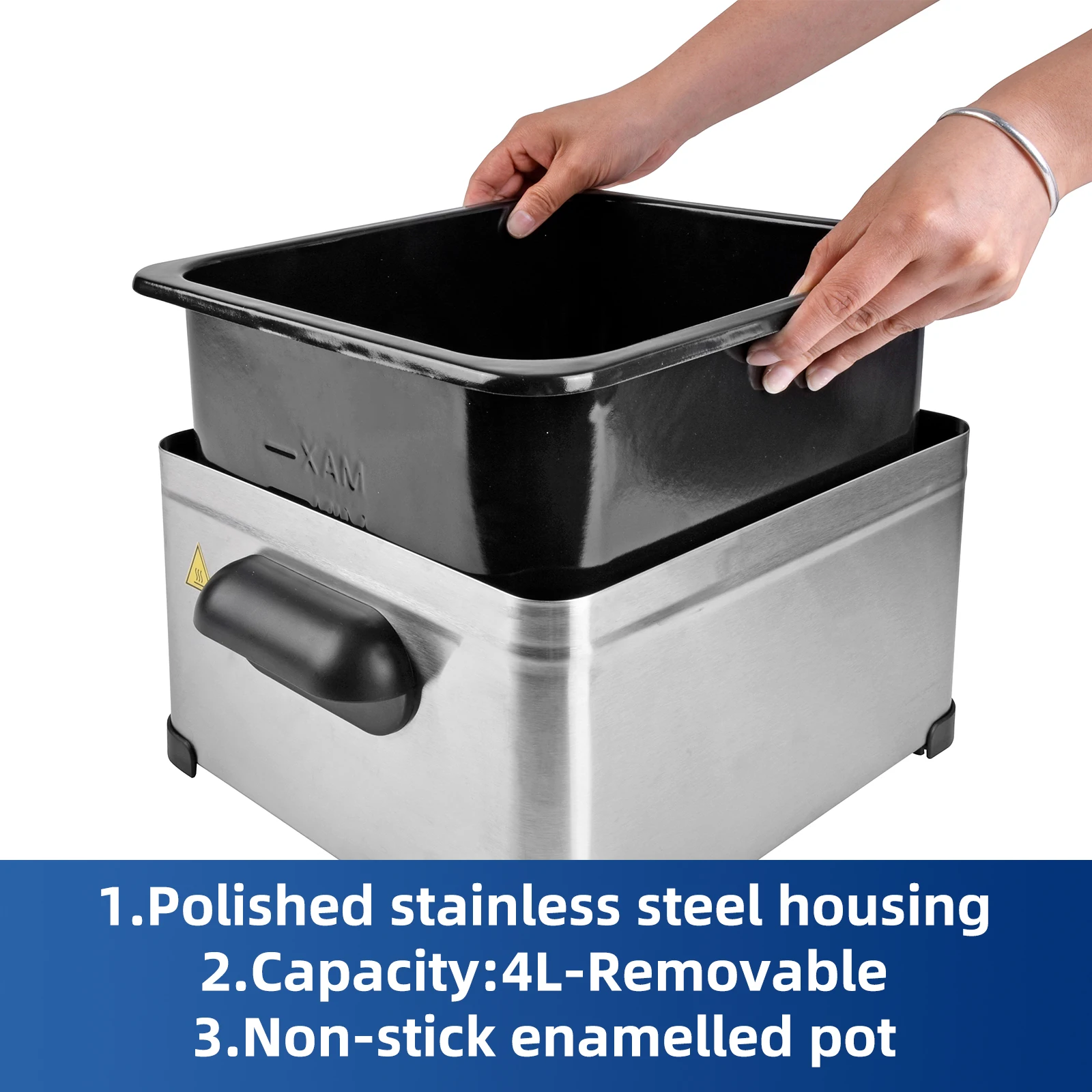 Electric professional 4 Liter temperature tabletop double tank stream stainless steel Deep Fat Fryers For Home