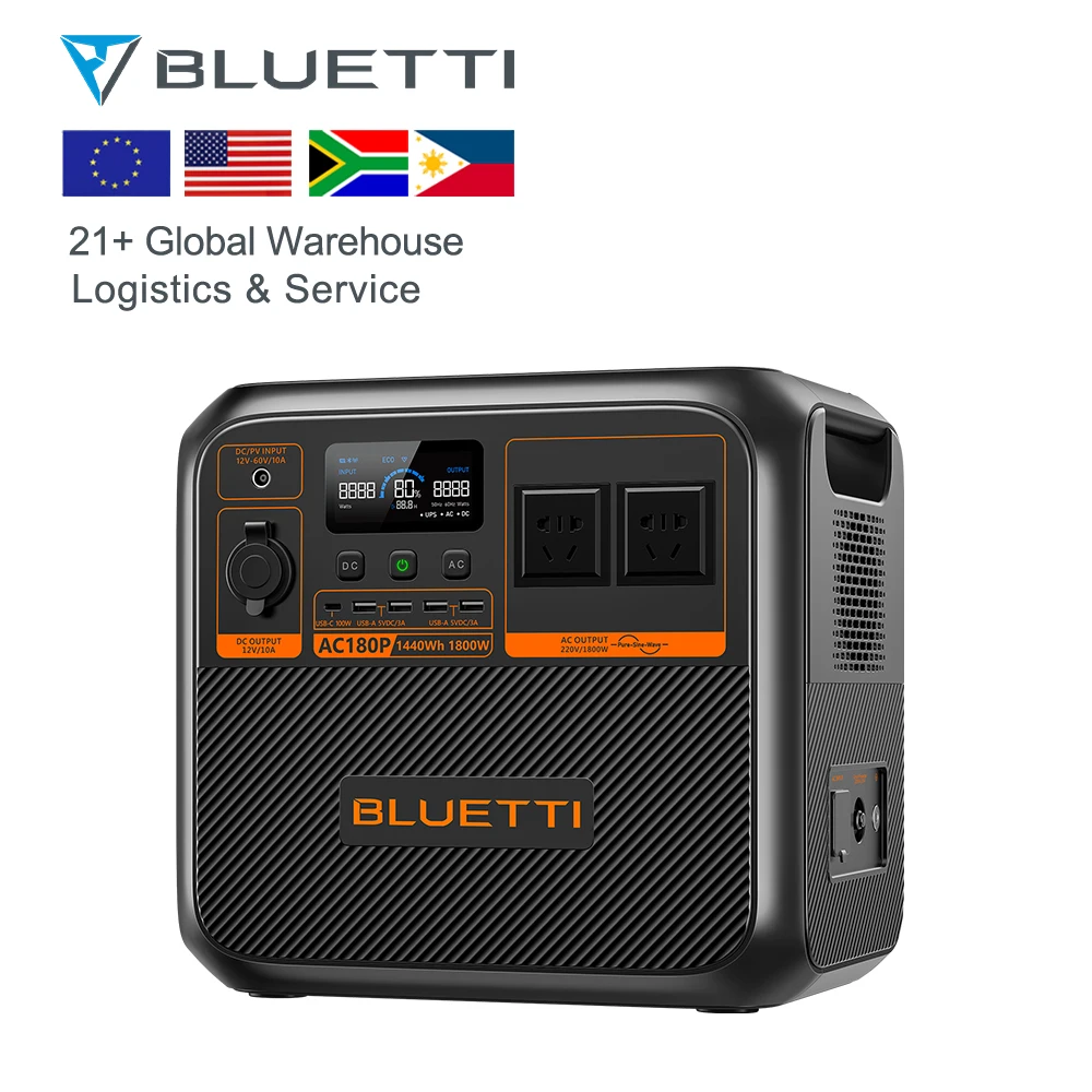 Bluetti AC180P Кемпинг 110 В 220 портативная солнечная электростанция ваша Возобновляемая энергия резервная