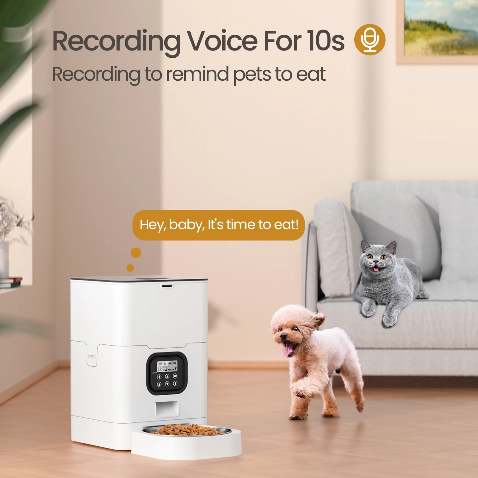 Smart Automatic Pet Feeder with 4L Capacity Pet Products Dog Cat Automatic Feeder Smart Feeder