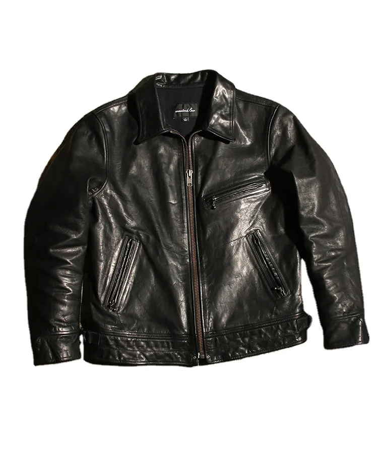 Mulholland Drive horse skin jacket vintage leather biker jacket for men leather garments
