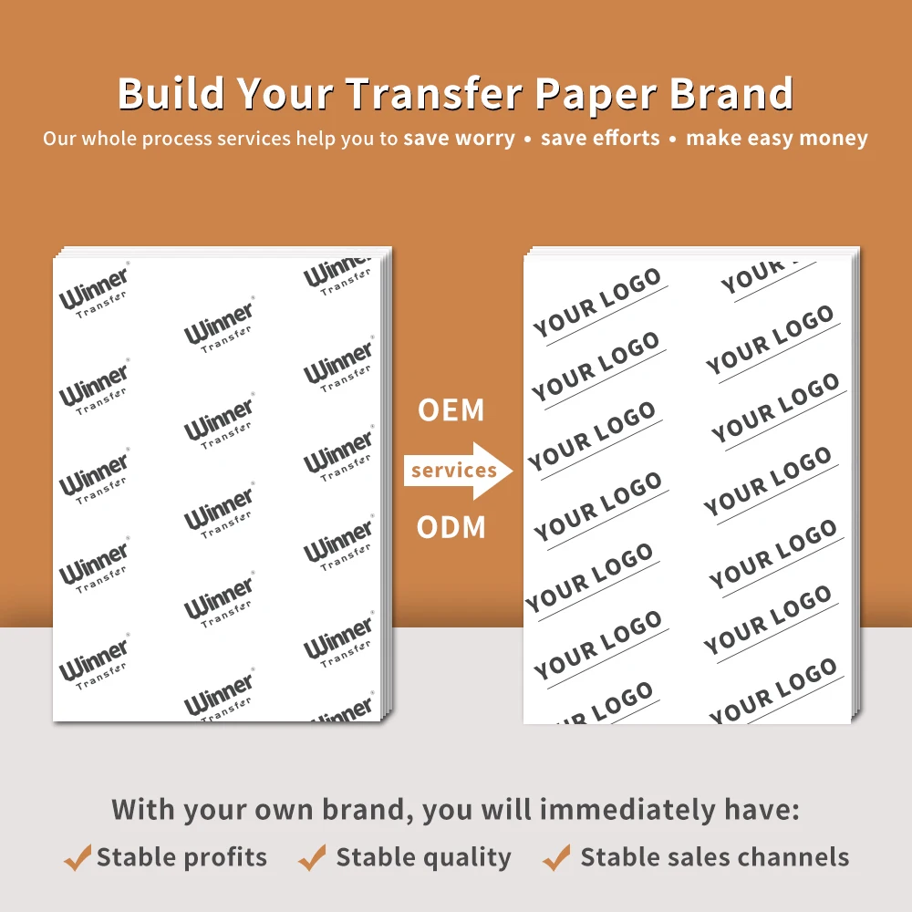 Winner Transfer A4 A3 laser printing transfer paper PU material dark heat transfer paper for cotton fabric