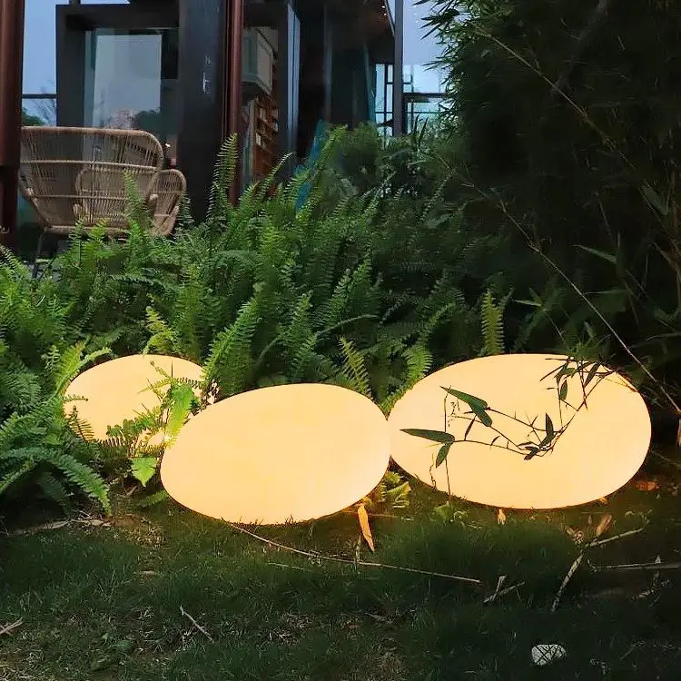 Landscape Light Outdoor Waterproof Solar Villa Garden Decoration Courtyard Luminous Stone Pebbles LED Lawn Light