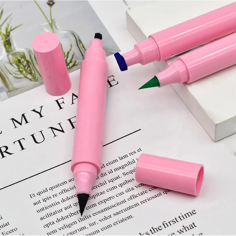 Private Label Double Head Eyeliner Waterproof Winged Eyeliner Stamp Long Lasting Star EyeLiner Quick Dry Diamond Stamp Pen