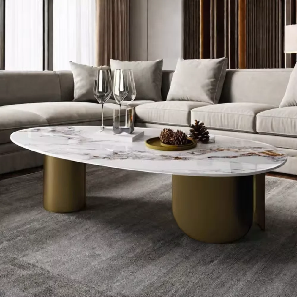 stainless steel stone or glass modern living room furniture side table modern small couch side living room oval side tables