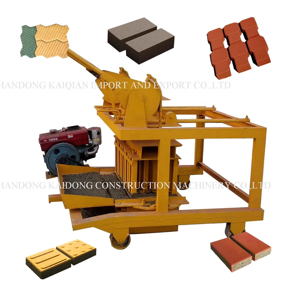 Kaidong QTM4-40 Hollow Block Making Machine Semi-Automatic with Durable Engine Pump Used Condition for Cement Brick Production