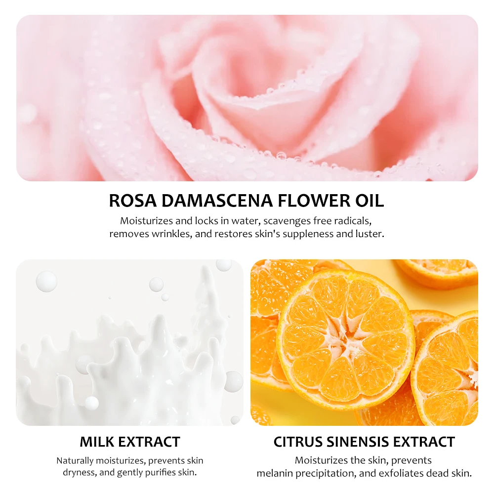 Private Label Shower GEL OEM MOOYAM Whitening Moisturizing Soft Silky Remove Wrinkles Soften Cuticle Milk Scrub Shower GEL