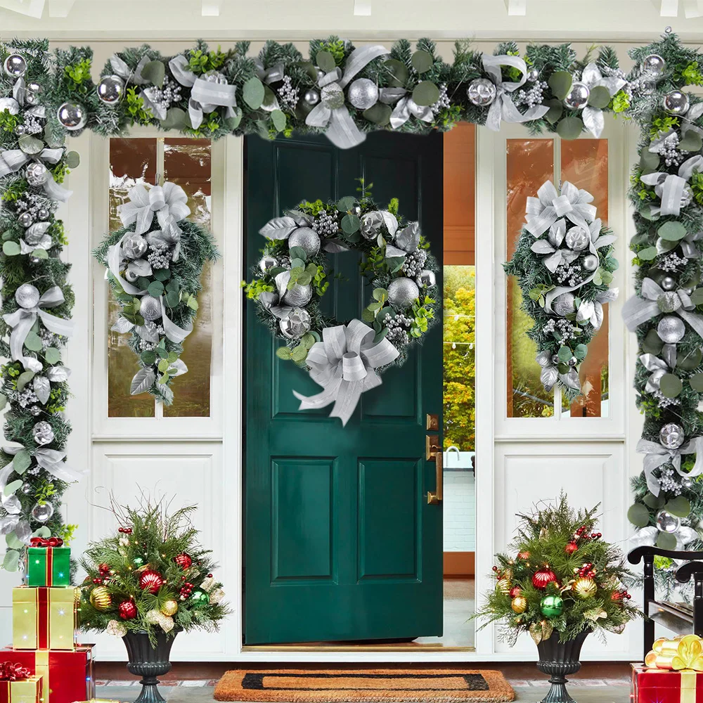 Wedding silver scene set floral simulation flower row road lead flower background stage layout