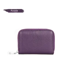 2022 Hot Sales 12 Card Genuine  Leather RFID Card Holder Wallet Women Casual Wallets Minimalist Card Holder Wallet for Lady