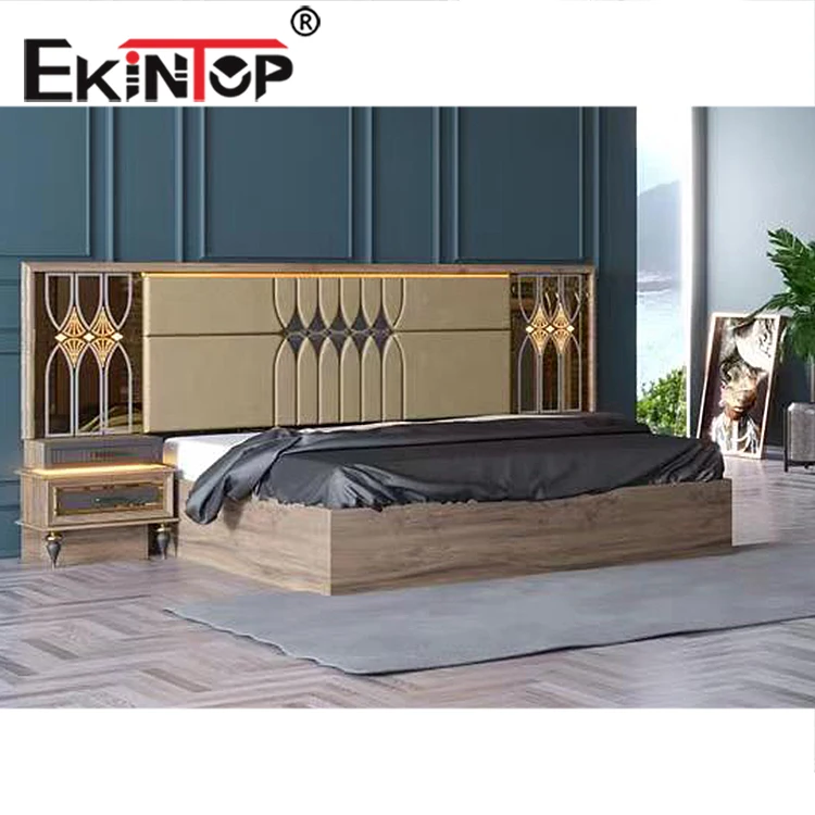 Ekintop Горячая Распродажа Новый дизайн king size кожаная кровать с