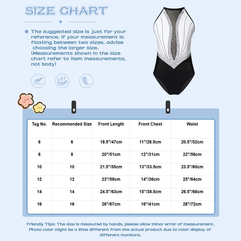 6-16 Kids Girls Gymnastics Clothing Sleeveless Rhinestone Decorated Dance Costume Leotards Performance Stage Dance Wear