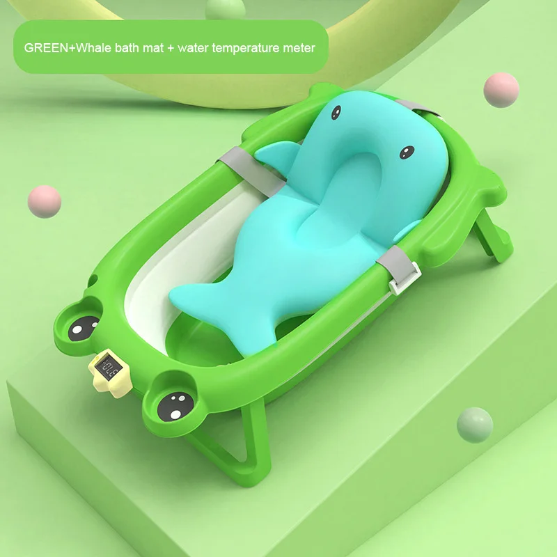 Colorful Save Space High Quality Foldable Babies Bathing Bathtub Set