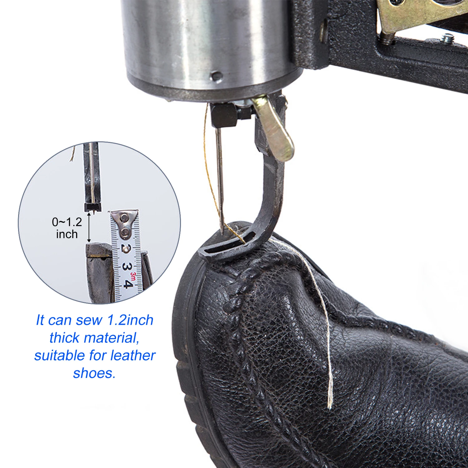 Leather Cobbler Sewing Machine Black Shoe Repair Tool Equipment Heavy Duty Industrial Hand with Needles Leather Craft Kit