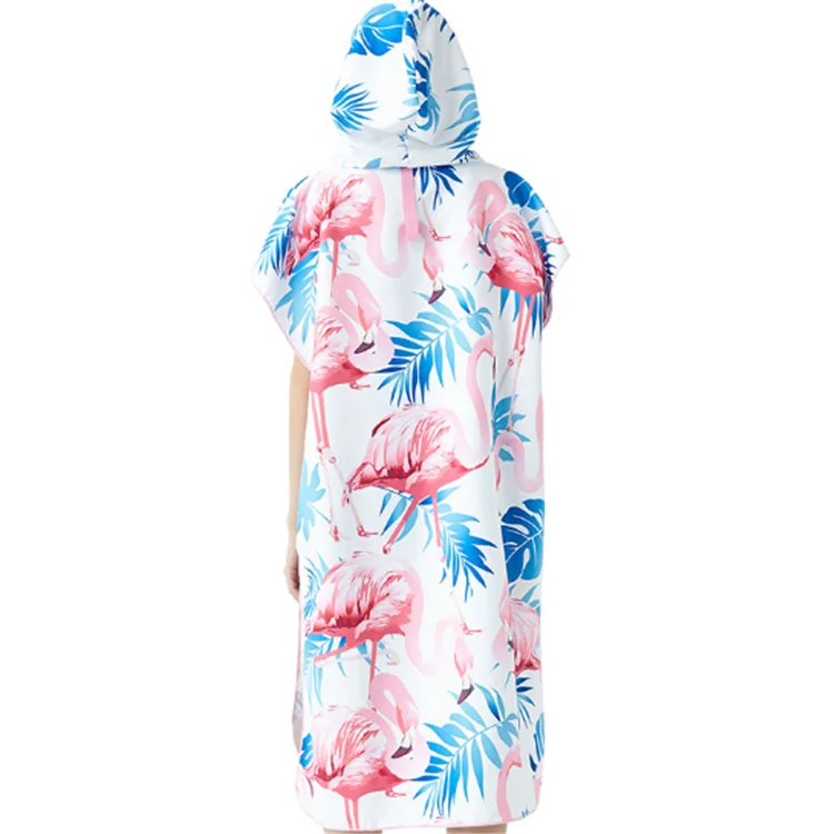 Alibaba supplier hooded beach towel changing robe poncho surf swimming poncho towel
